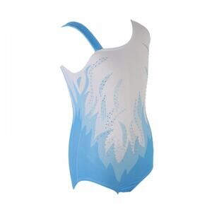 Girls Dance Leotards Flame Swirl One Cold Shoulder Gymnastic Bodysuit size 14
